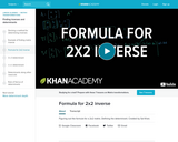 Linear Algebra: Formula for 2x2 Inverse