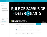 Linear Algebra: Rule of Sarrus of Determinants