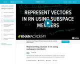 Linear Algebra: Representing Vectors in Rn Using Subspace Members