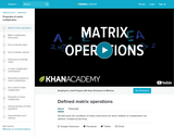 Defined matrix operations
