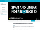 Span and linear independence example