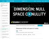 Dimension of the null space or nullity