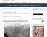 Gipsying in Colorado 1878, A Pioneer Road Trip Through Southwest Colorado