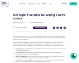 Is it legit? Five steps for vetting a news source