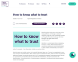 How to Know What to Trust