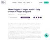 News Goggles: Can you trust it? Dolly Parton in People magazine