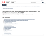 Last Mountain Lake National Wildlife Area and Migratory Bird Sanctuary: management plan 2023