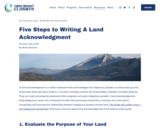 Five Steps to Writing a Land Acknowledgement