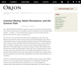 Uranium Mining, Native Resistance, and the Greener Path