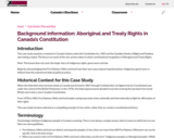 Background information: Aboriginal and Treaty Rights in Canada’s Constitution