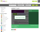 ADMIT SLIP - Learning Strategy