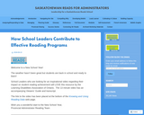 Leadership for a Saskatchewan Reads School