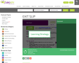 EXIT SLIP - Learning Strategy