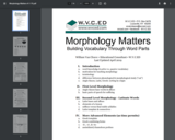 Morphology Matters (K-12)