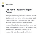 Food Security Budget Game