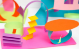 Scultpure: Colored Paper Collage Sculpture