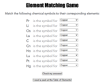Element Matching Game
