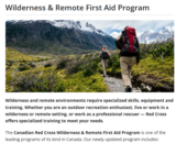 Wilderness & Remote First Aid Program