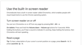 How to use the built-in screen reader in Chrome OS