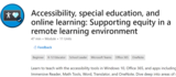 Microsoft  Training - Accessibility, special education, and online learning