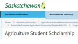 Agriculture Student Scholarship -Saskatchewan