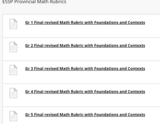 Saskatchewan Ministry of Education Provincial Math Rubrics