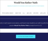 Would You Rather Math – ASKING STUDENTS TO CHOOSE A PATH AND JUSTIFY IT WITH MATH