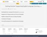Getting Started: Supporting English Language Learning