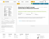 Adaptations for English Language Learners (ELLs) in Mainstream Classrooms