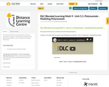 DLC Blended Learning Math 9 - Unit 5.1: Polynomials - Modeling Polynomials