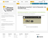 DLC Blended Learning Math 9 - Unit 5.2: Polynomials - Line and Unlike Terms