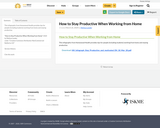 How to Stay Productive When Working from Home
