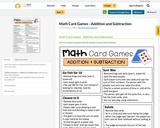 Math Card Games - Addition and Subtraction