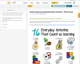 16 Everyday Learning Activities at Home - They Count