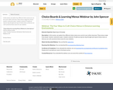 Choice Boards & Learning Menus Webinar by John Spencer