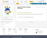 Grade 1-3: Critical Thinking Continuum