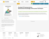 Creating TV Commercials to Demonstrate Knowledge of Persuasive Techniques