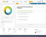 Learner Profile Weekly Reflection Templates