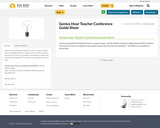 Genius Hour Teacher Conference Guide Sheet