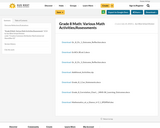 Grade 8 Math: Various Math Activities/Assessments