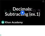 Arithmetic Operations: Subtracting Decimals Example 1