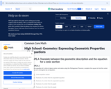 Geometry: Expressing Geometric Properties with Equations