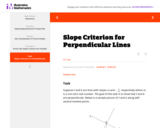G-GPE, G-SRT Slope Criterion for Perpendicular Lines