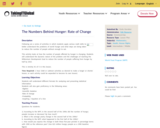 The Numbers Behind Hunger: Rate of Change