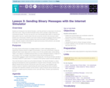 CS Principles 2019-2020 1.3: Sending Binary Messages with the Internet Simulator