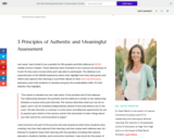 3 Principles of Authentic and Meaningful Assessment – KATIE MARTIN