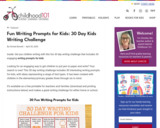 30 Day Kids Writing Challenge