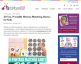 15+ Free, Printable Memory Matching Games for Kids