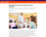How to Maximize Middle and High School Students’ Responsiveness to Feedback