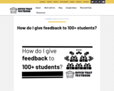 Providing Effective Feedback to Students